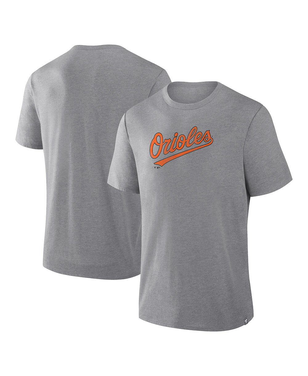 Мужская футболка Fanatics Heather Gray Baltimore Orioles Play Tribute Tri-Blend