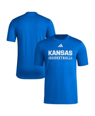 Adidas Мужская футболка Basketball Pre-Game Royal Kansas Jayhawks Locker On-Court