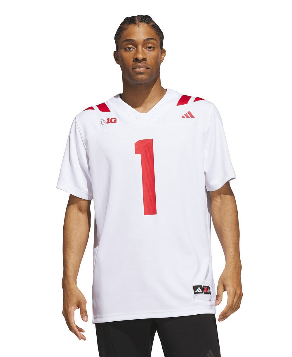 adidas Мужская белая джерси Nebraska Huskers