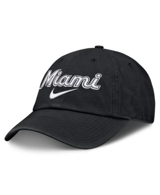 Nike Мужская черная кепка Miami Marlins Primetime Club регулируемая