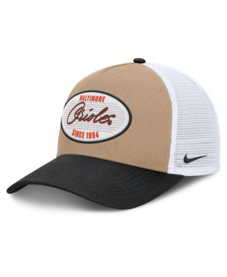 Nike Men's Khaki/Black Baltimore Orioles Rise A-Frame Trucker Adjustable Hat
