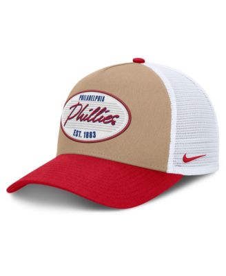 Мужская кепка Nike Philadelphia Phillies Rise A-Frame Trucker, хаки/красный