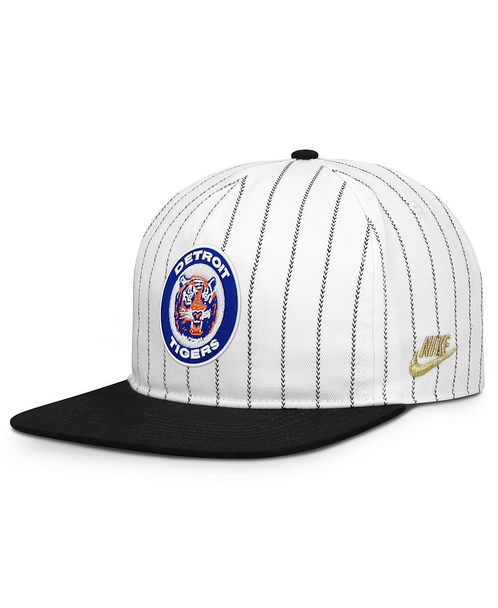 Nike Мужская регулируемая кепка Detroit Tigers Cooperstown Collection, белая/черная