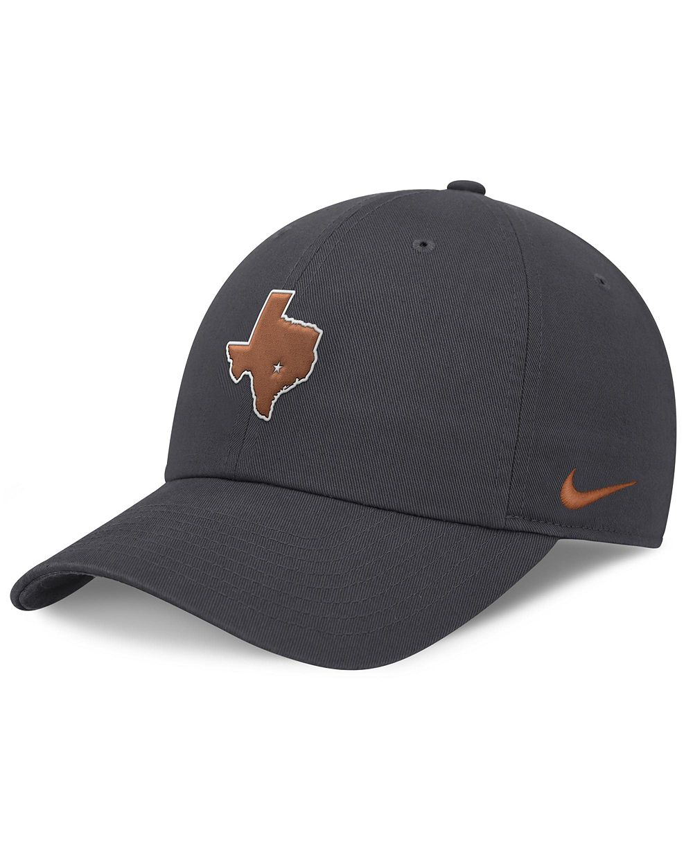 Мужская кепка Nike Anthracite Texas Longhorns Club Dri-FIT Adjustable