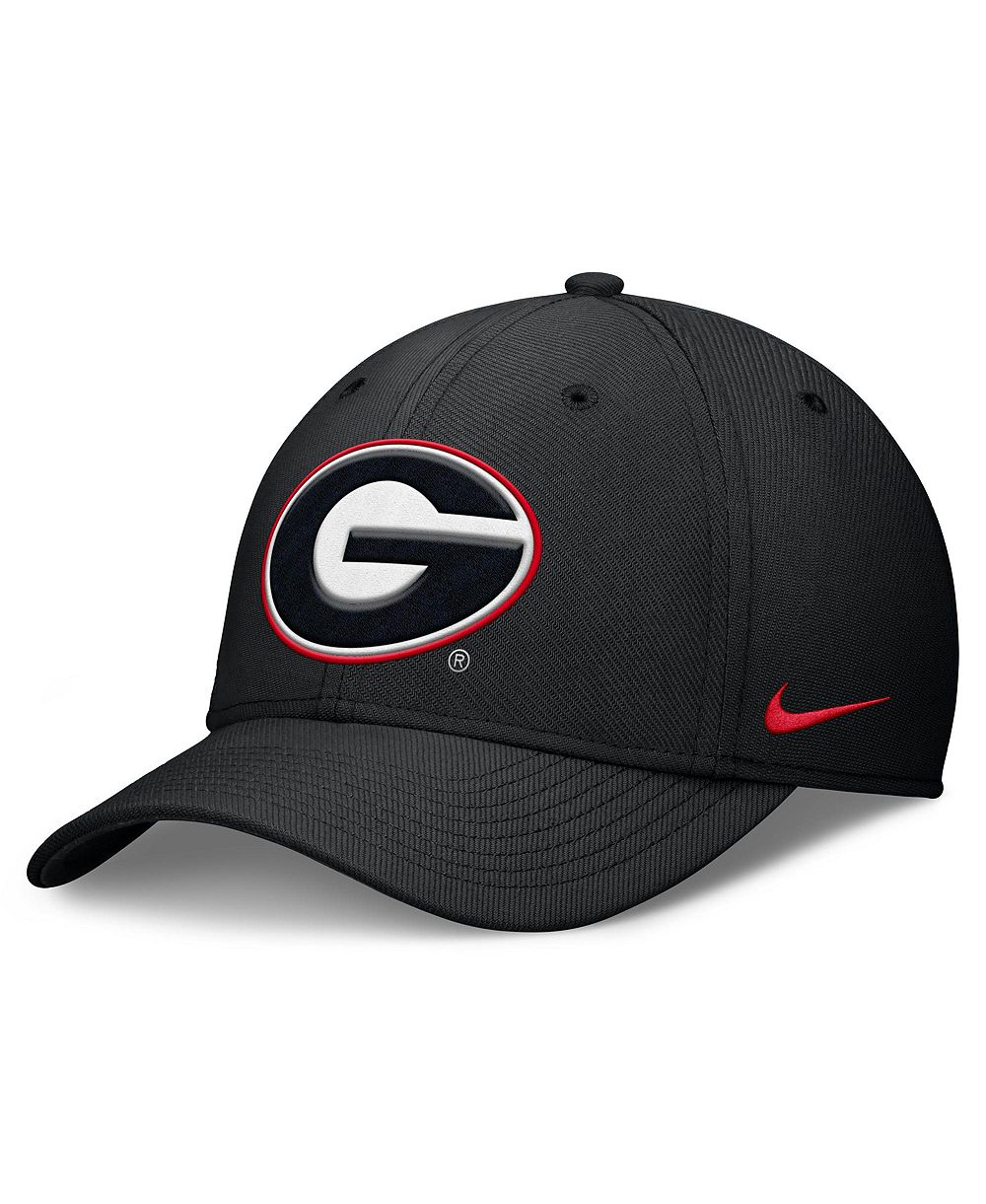Мужская кепка Nike Black Georgia Bulldogs Rise Swoosh Dri-FIT Flex
