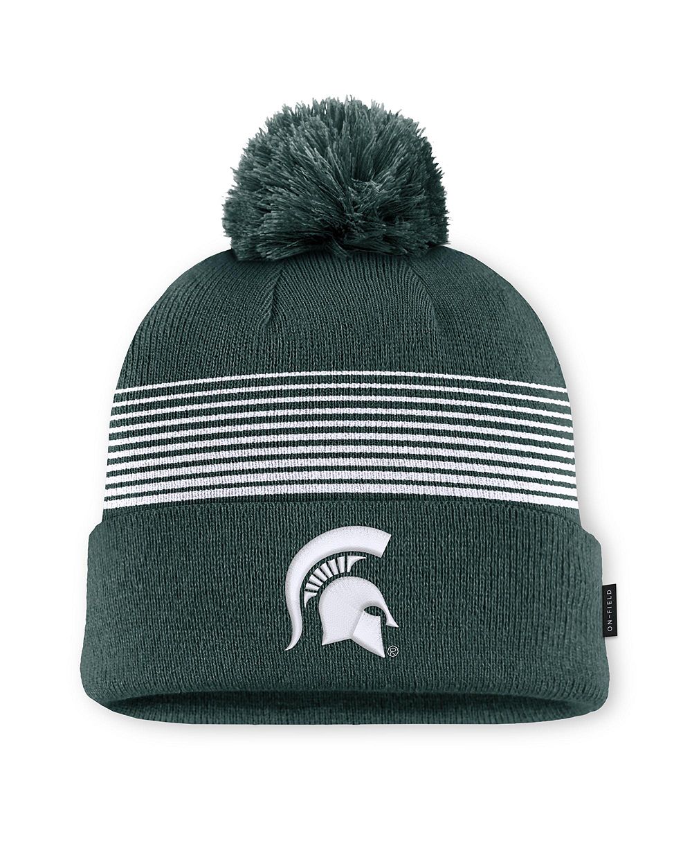 Nike Men's and Women's Forest Green Michigan State Spartans 2026 On-Field Cuffed Knit Pom Hat