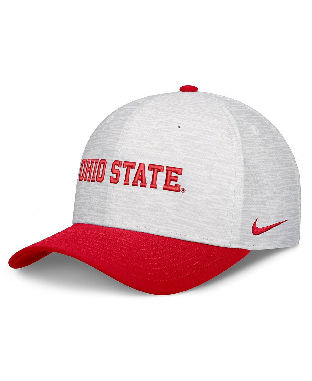 Кепка Nike White/Scarlet Ohio State Buckeyes Primetime Rise Adjustable для мужчин и женщин
