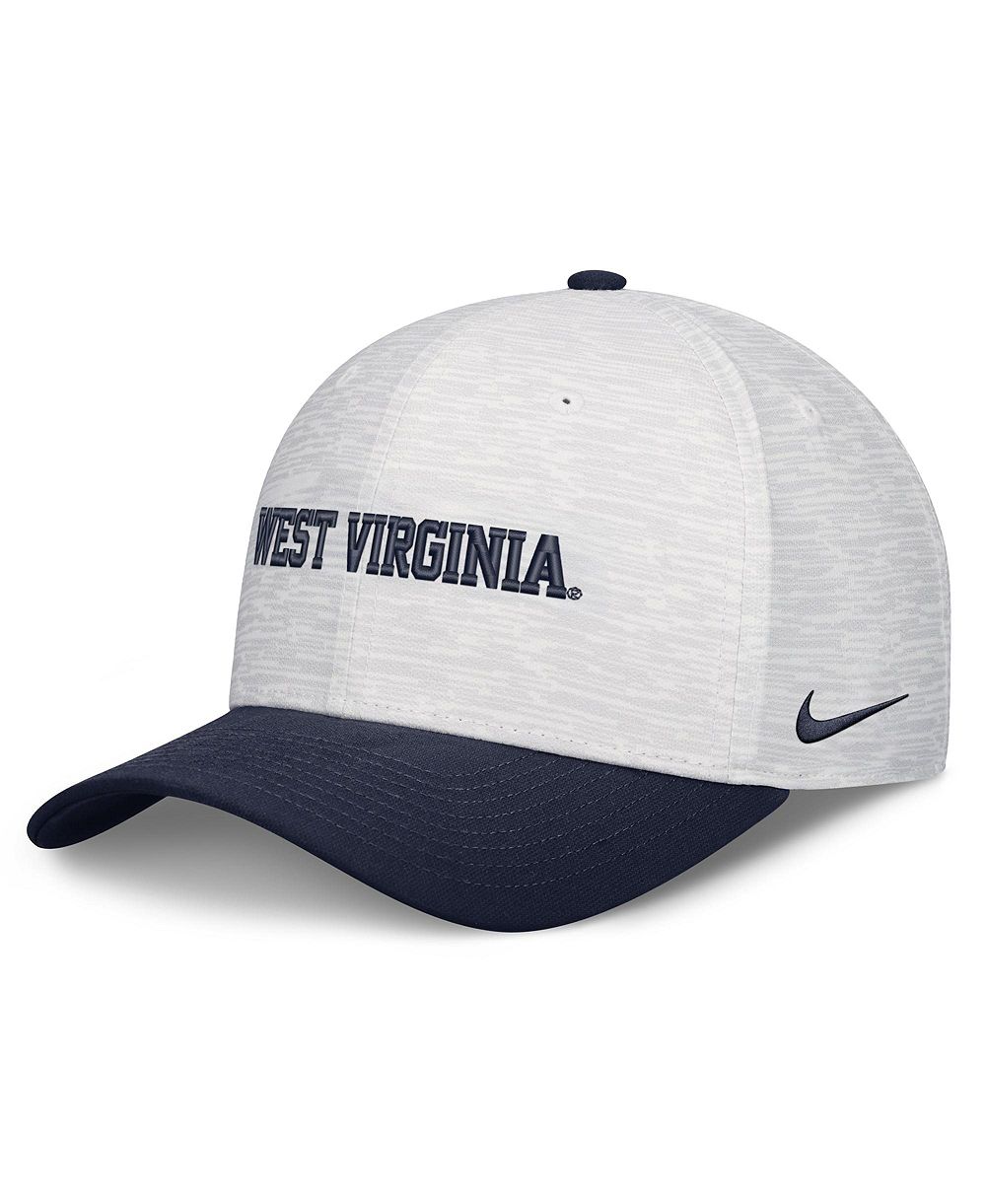 Nike Men's and Women's White/Navy West Virginia Mountaineers Primetime Rise Adjustable Hat