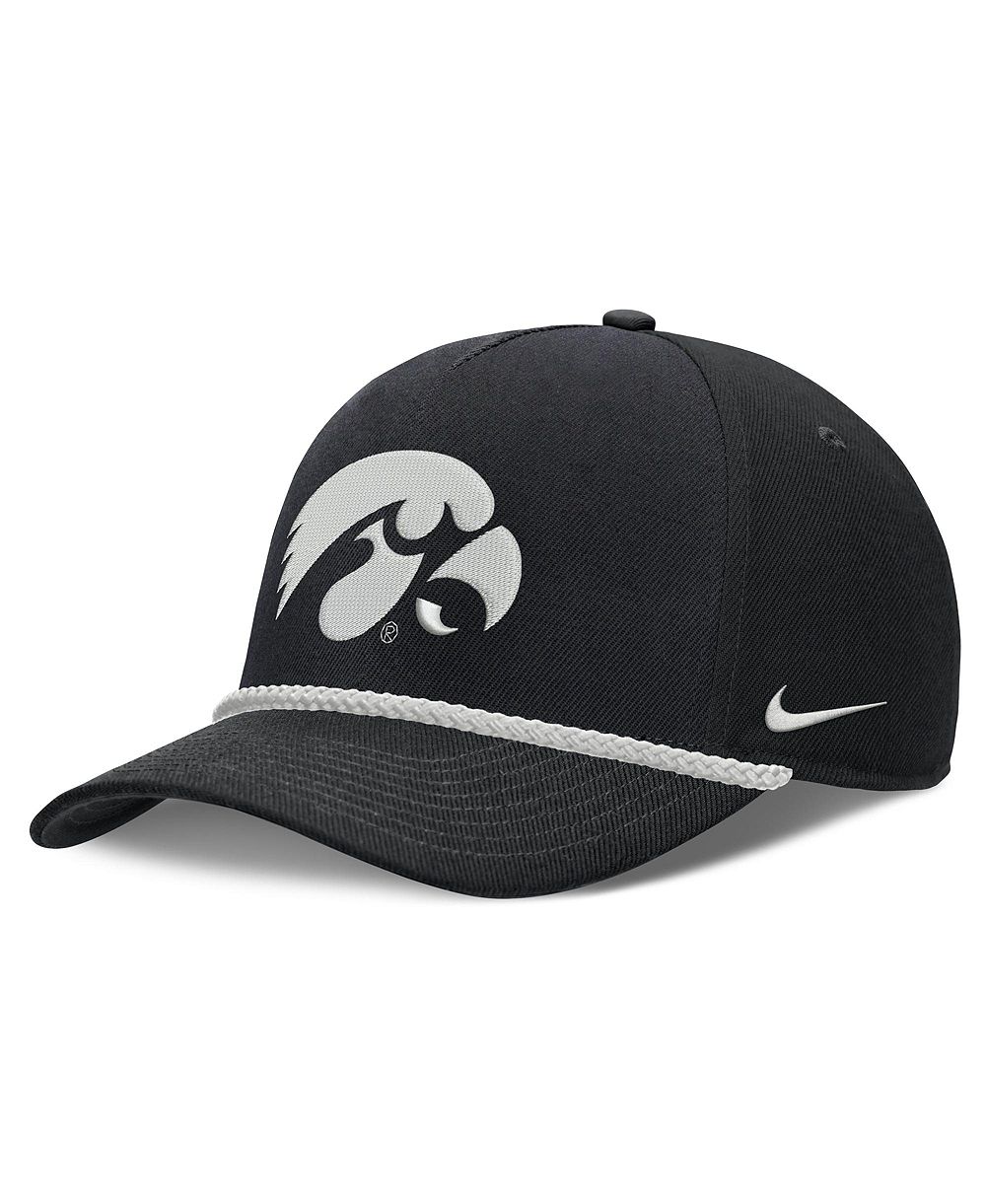 Кепка Nike Men's and Women's Black Iowa Hawkeyes Rope Rise Adjustable