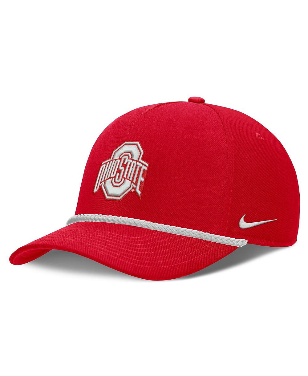 Мужская и женская регулируемая кепка Nike Scarlet Ohio State Buckeyes Rope Rise