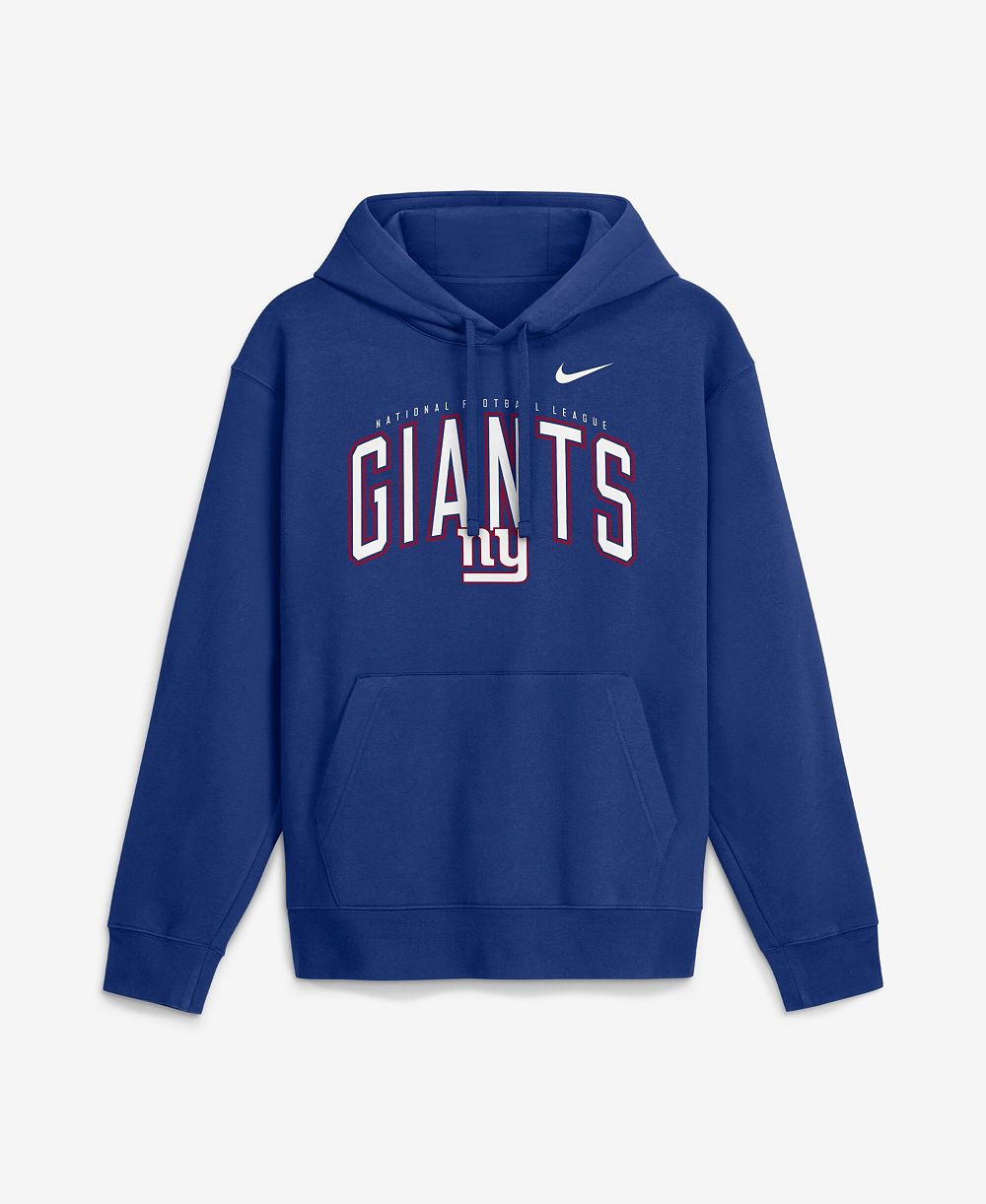 Nike Мужская синяя толстовка New York Giants Expect Victory Club Fleece Pullover Hoodie