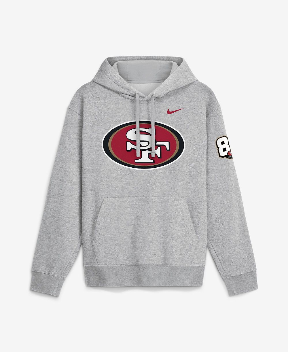 Мужское худи Nike Heather Gray San Francisco 49ers 80th Anniversary Showdown Club Fleece Hoodie
