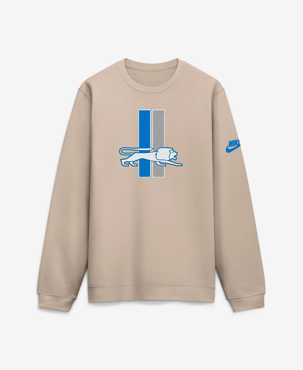 Мужская толстовка Nike Sand Detroit Lions I-Formation Rewind Club Crew Sweatshirt