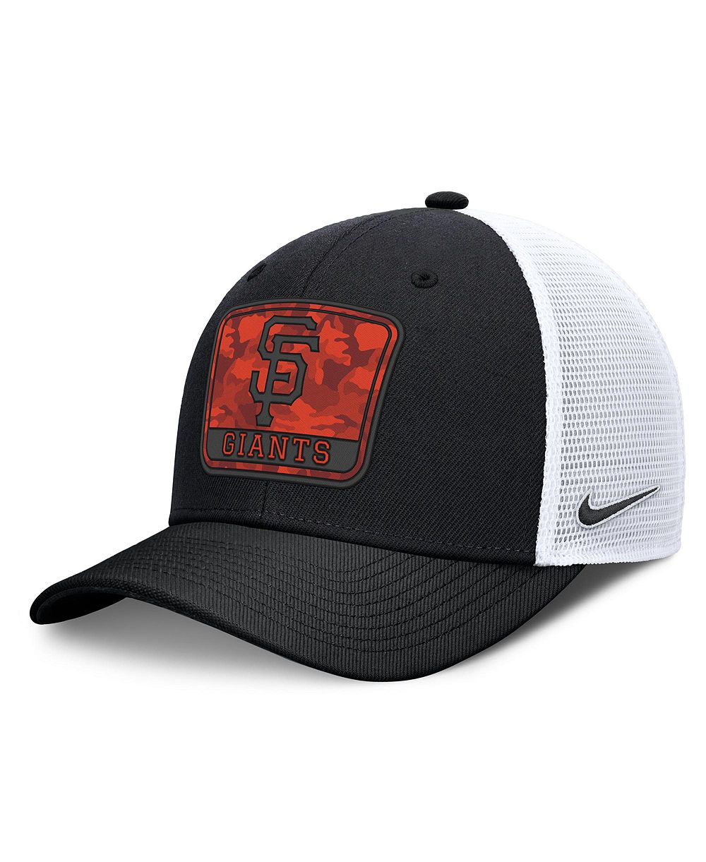 Мужская кепка Nike Black/White San Francisco Giants Camo Rise Trucker Dri-FIT Adjustable