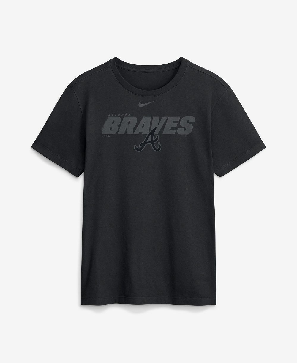 Мужская футболка Nike Black Atlanta Braves Tonal Club