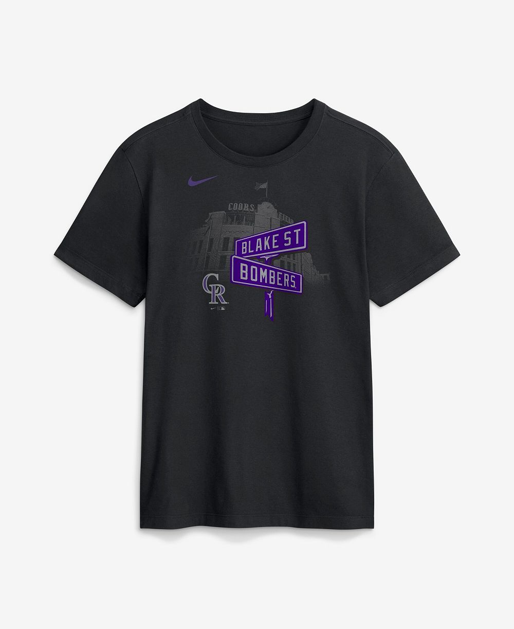 Мужская футболка Nike Colorado Rockies Local в цвете Black