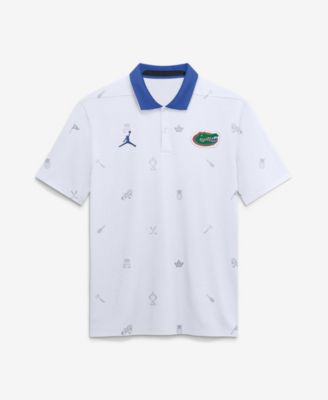 Jordan Men's White Florida Gators Vapor Pattern Dri-FIT Polo Shirt
