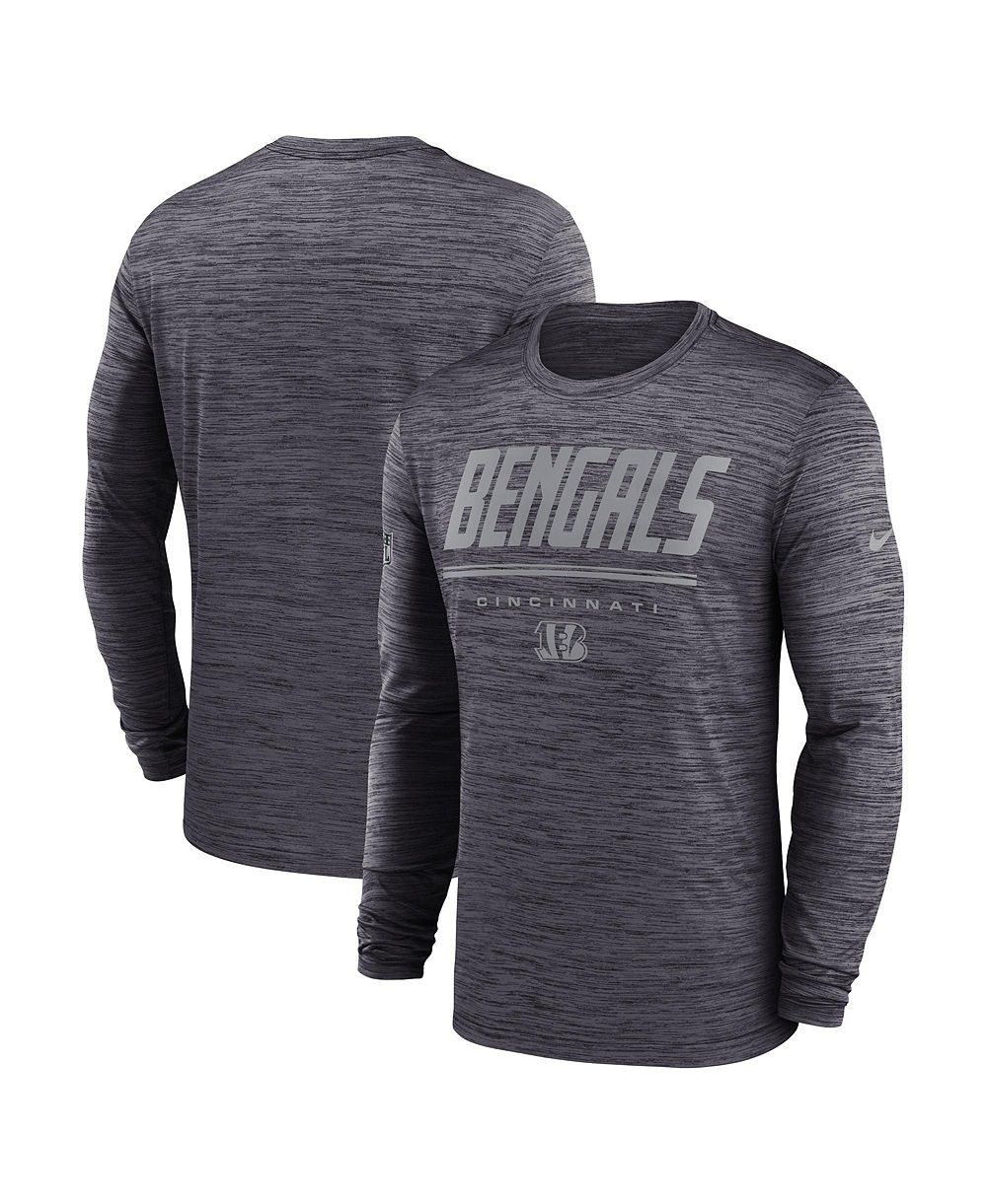Nike Men's Black Cincinnati Bengals Sideline Offensive Transition Velocity Dri-FIT Long Sleeve T-Shirt