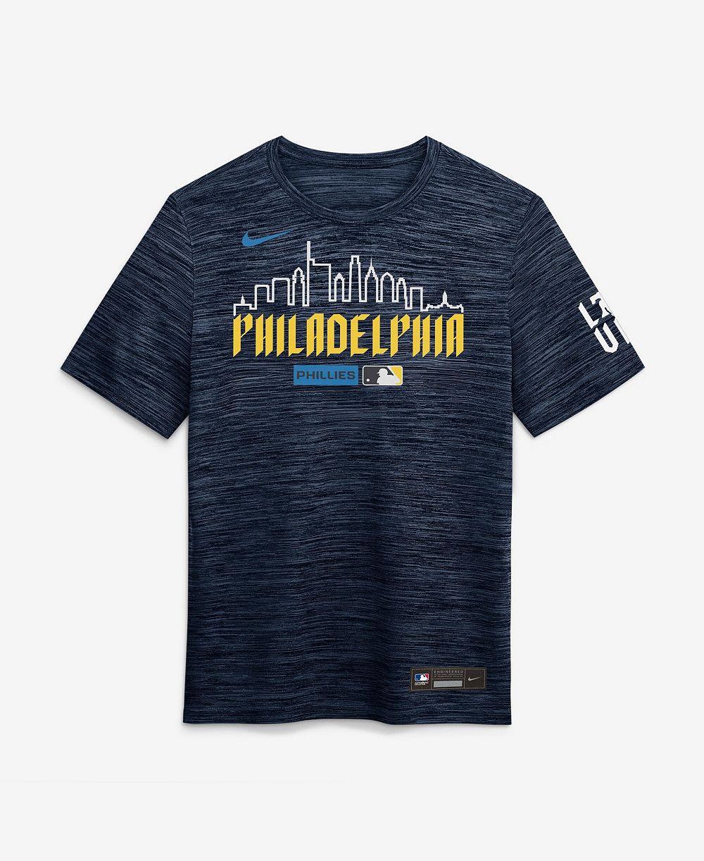 Nike Men's Navy Philadelphia Phillies Authentic Collection City Connect Velocity Dri-FIT T-Shirt