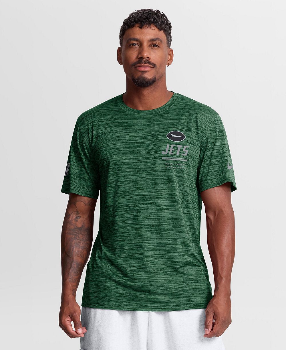Nike Men's Green New York Jets Sideline Double Covered Dri-FIT Velocity T-Shirt