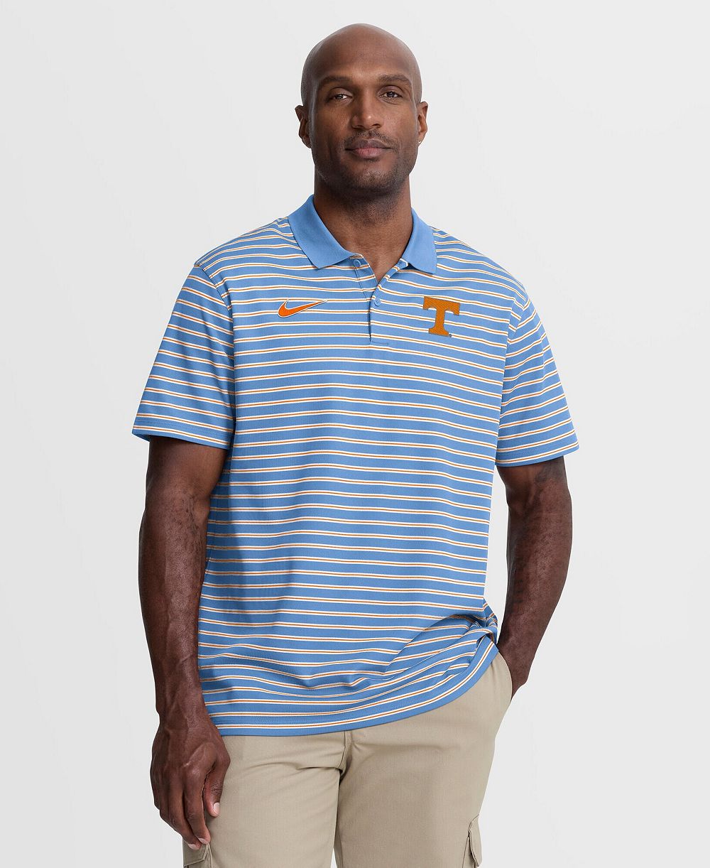 Nike Men's Light Blue/White Tennessee Volunteers Striped Dri-FIT Polo Shirt