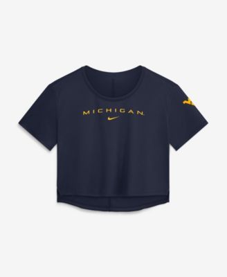Nike Женский топ Cropped Michigan Wolverines Navy Dri-FIT