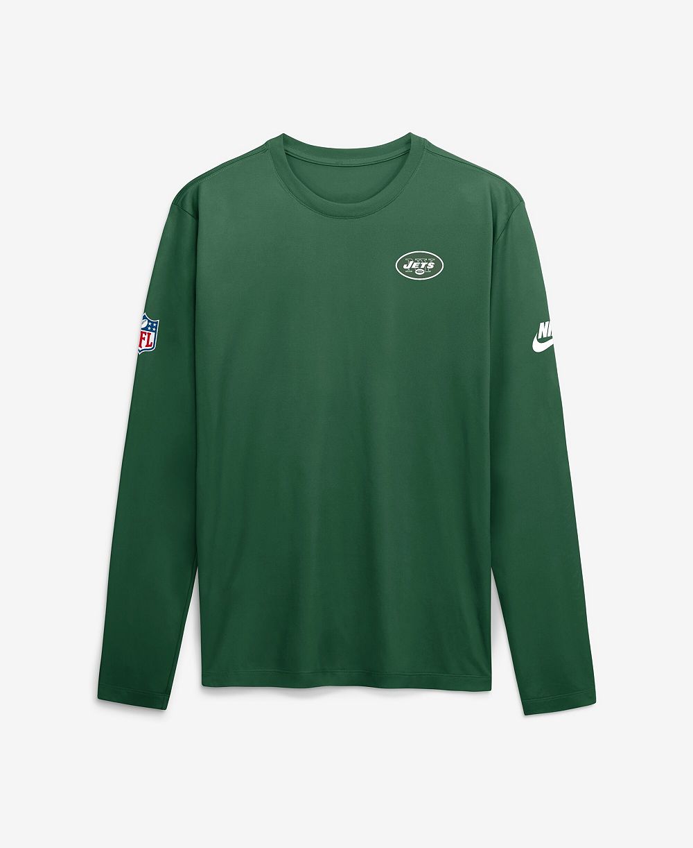 Nike Men's Green New York Jets Legend Small Logo Dri-FIT Long Sleeve T-Shirt