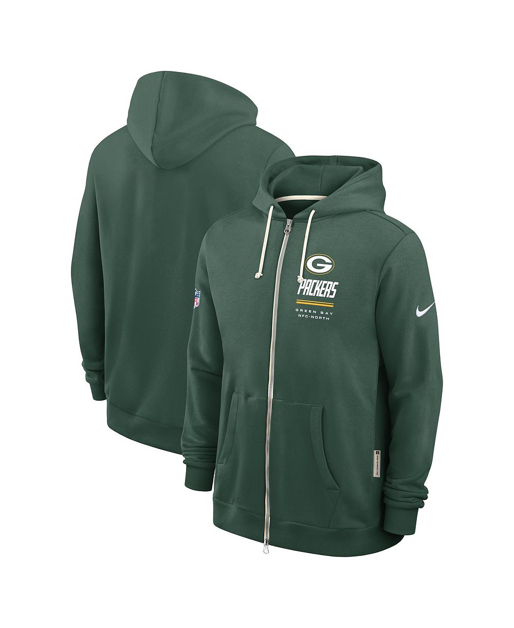 Мужское худи Nike Green Bay Packers Sideline Standard Issue Quarterback Scramble Dri-FIT с полной молнией