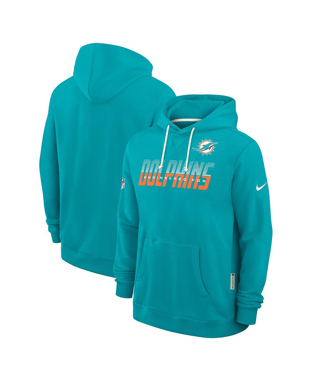 Мужская толстовка Nike Aqua Miami Dolphins Sideline Standard Issue Top Prospect Dri-FIT Hoodie