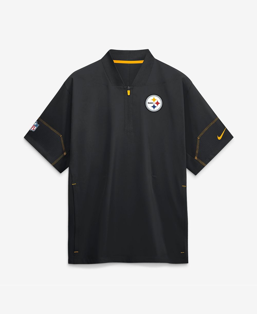 Мужская куртка Nike Black Pittsburgh Steelers Sideline Short Sleeve Quarter-Zip Coaches