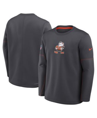 Мужское свитшот Nike Charcoal Cleveland Browns Sideline Coaches Team Present Midweight Therma-FIT