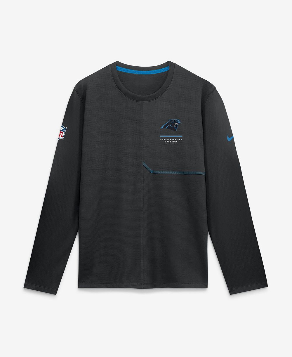 Мужская рубашка Nike Black Carolina Panthers Sideline Coaches UV Dri-FIT Long Sleeve