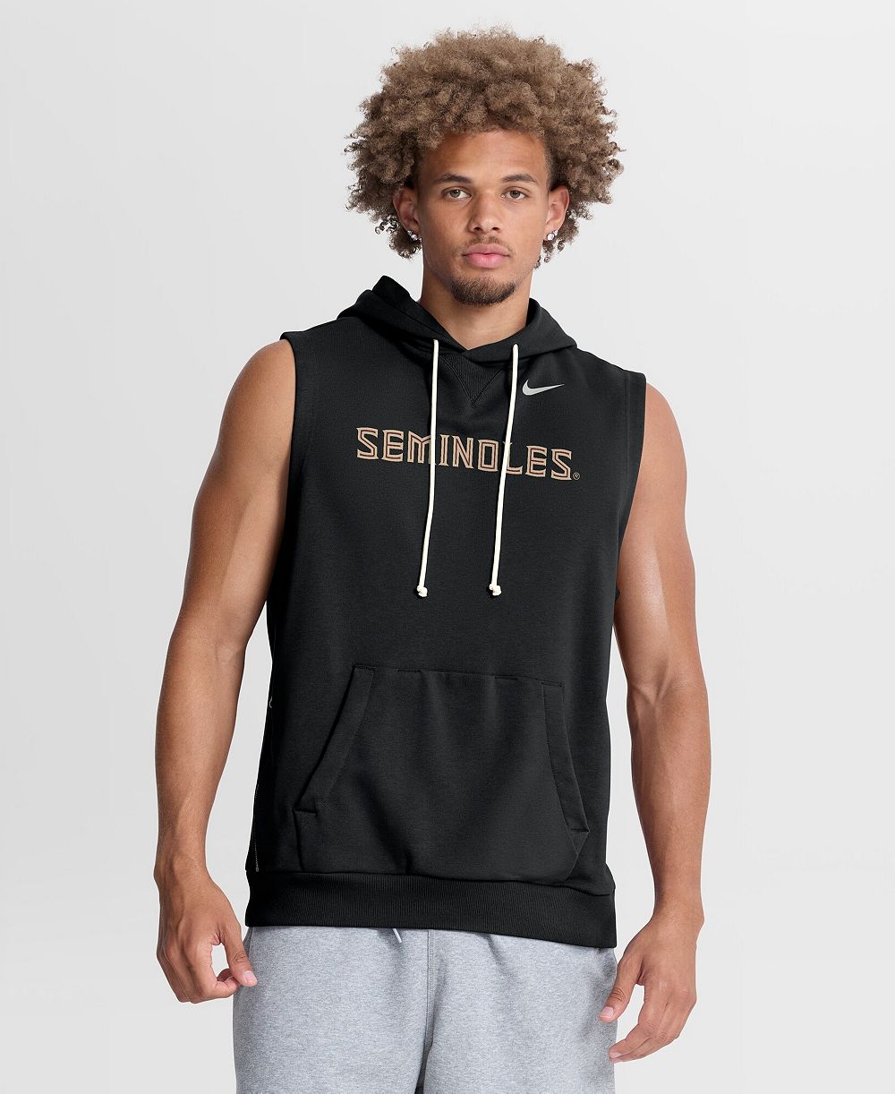 Мужская бесрукавка Nike Black Florida State Seminoles 2026 Sideline Sleeveless Dri-FIT Hoodie