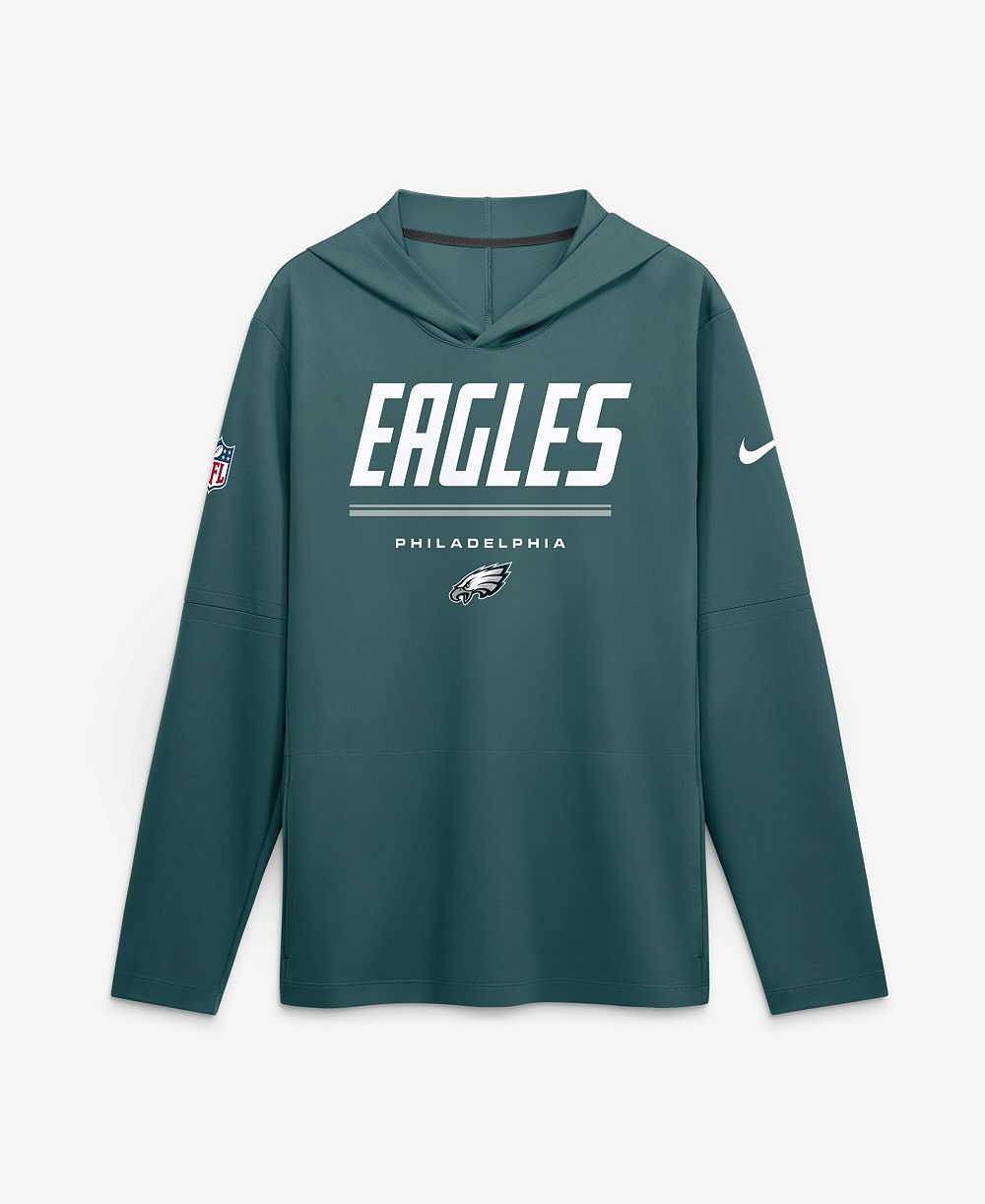 Мужское худи Nike Midnight Green Philadelphia Eagles Sideline Game On Lightweight Long Sleeve Dri-FIT