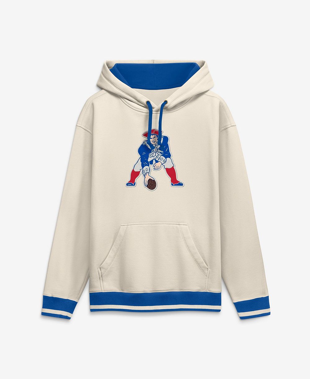 Fanatics Men's Cream New England Patriots Chenille Heavyweight Fleece Hoodie