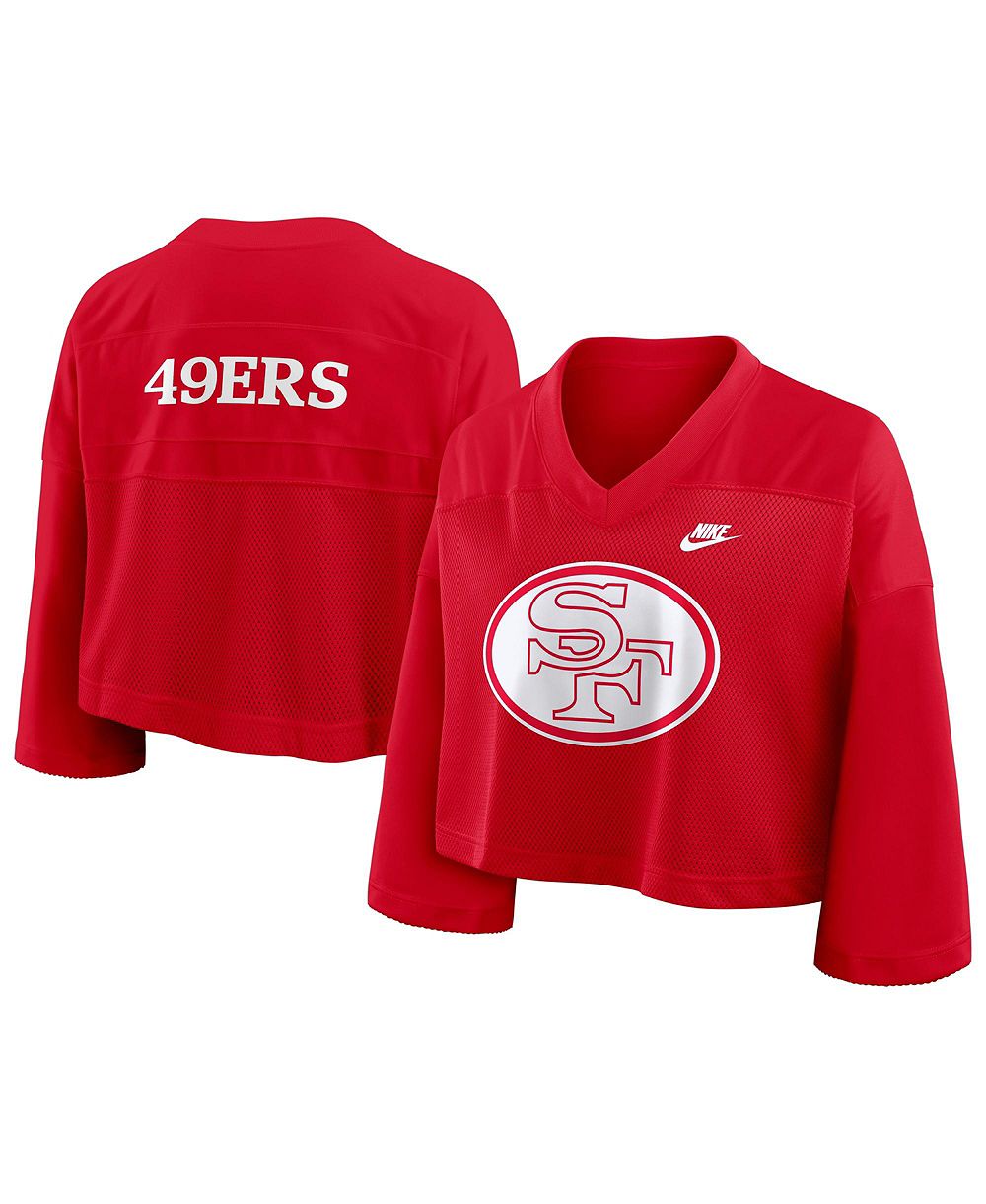Nike Women's Rewind San Francisco 49ers Mesh-Cropped Jersey