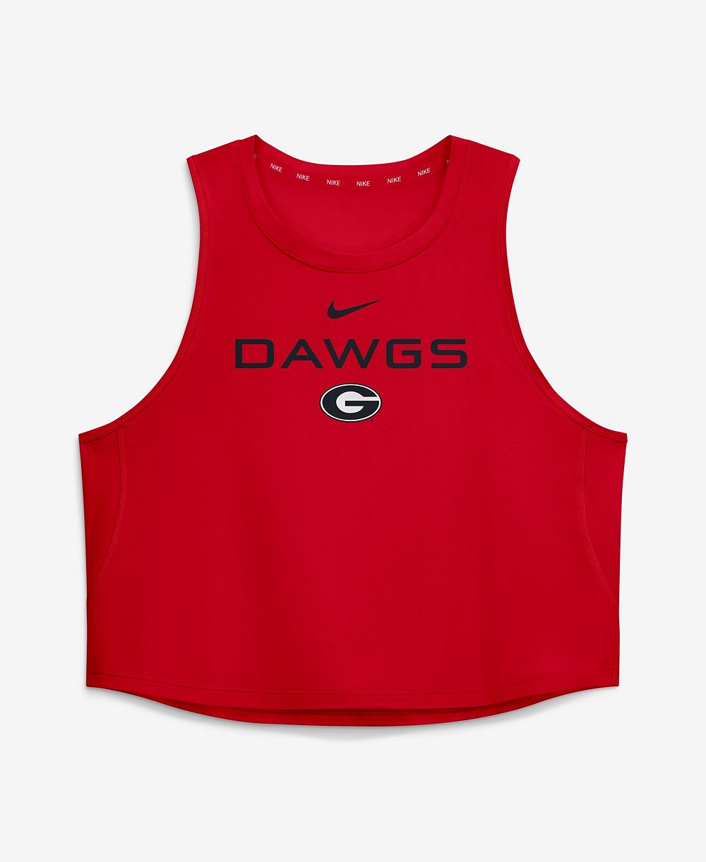 Nike Women's Georgia Bulldogs One Dri-FIT Cropped Tank Top