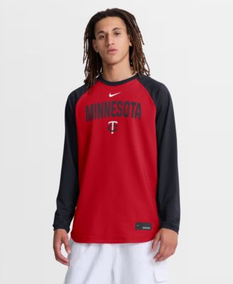 Nike Men's Red Minnesota Twins Authentic Collection Raglan Dri-FIT Sweatshirt