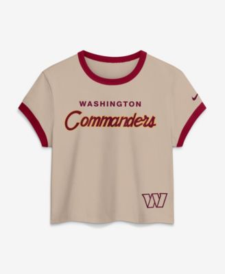 Женская футболка Nike Washington Commanders Rewind Ringer Mod Cropped