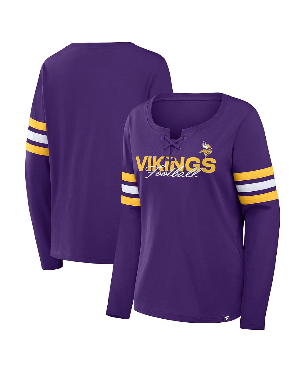 Женская футболка Fanatics Minnesota Vikings Team First Coverage Scheme с длинным рукавом, фиолетовая