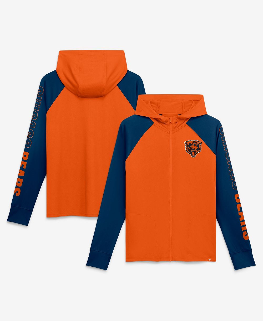 Fanatics худи на молнии Chicago Bears Cornerback Blitz Raglan, оранжевый/темно-синий, женский