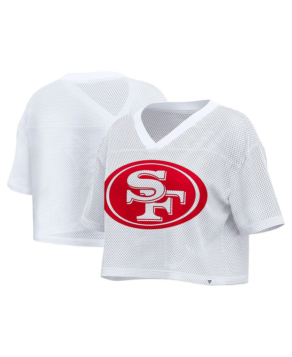 Женская джерси Fanatics San Francisco 49ers сетчатая свободного кроя с V-образным вырезом и коротким рукавом