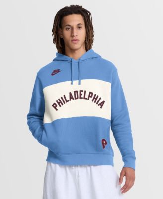 Nike Men's Light Blue Philadelphia Phillies '80s Cooperstown Collection Legacy Color-Block Hoodie
