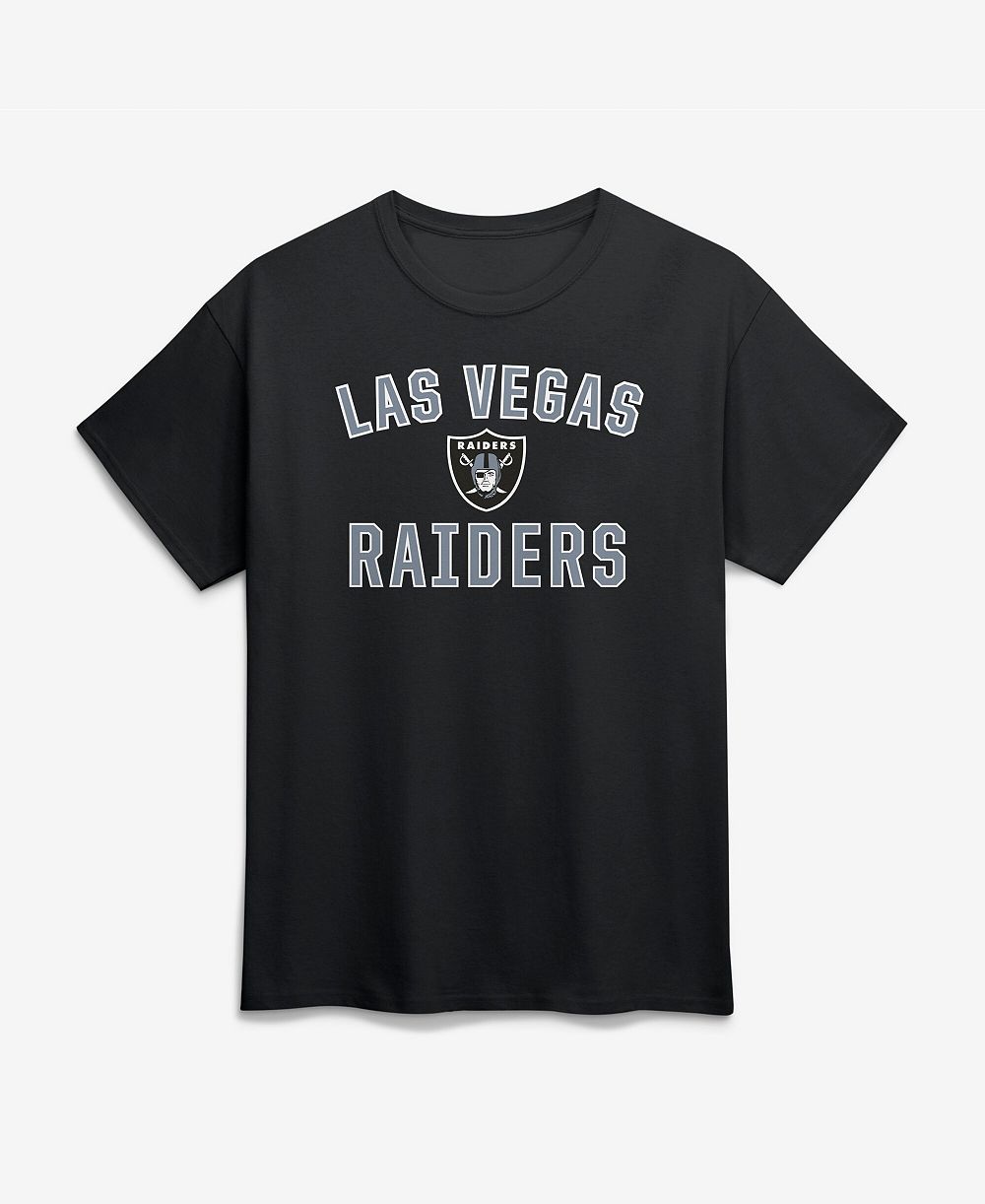Мужская хлопковая футболка Logo Athletic Black Las Vegas Raiders Victory Arch