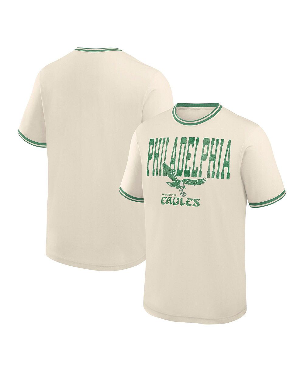 Fanatics Мужская кремовая футболка Philadelphia Eagles Time Honored Tradition Ringer Fashion