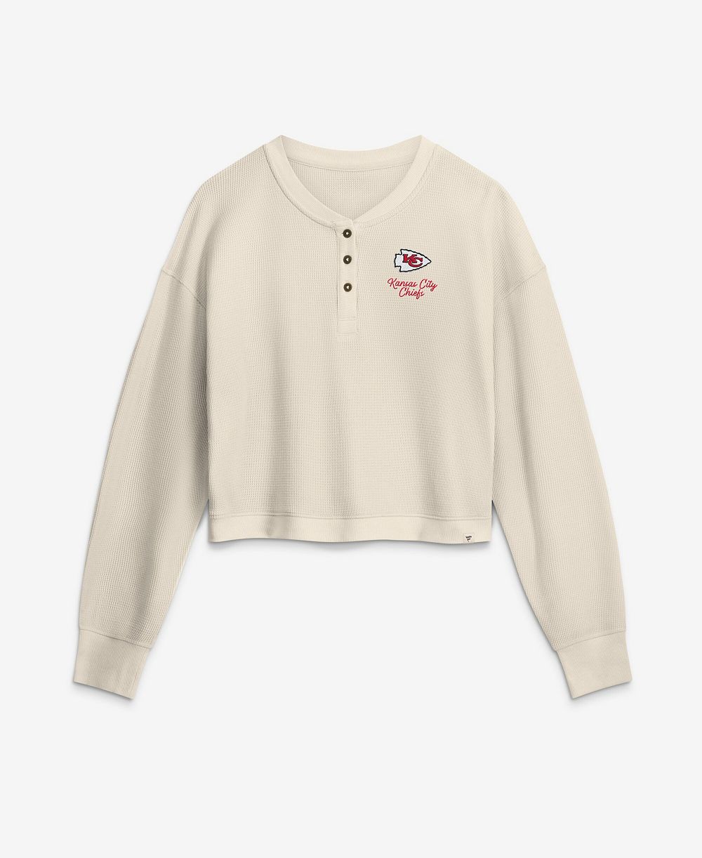 Женская футболка Fanatics Women's Kansas City Chiefs Waffle-Knit Long-Sleeve Cropped