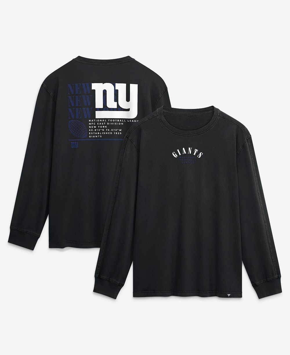 Мужская футболка Fanatics Black New York Giants Relaxed Fullback Drive Long Sleeve Fashion