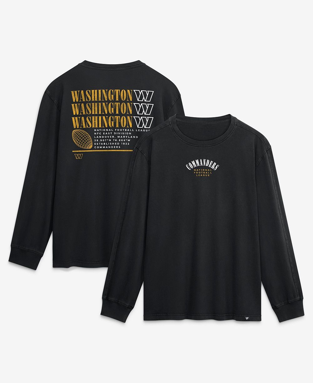 Мужская футболка Fanatics Black Washington Commanders Relaxed Fullback Drive Long Sleeve Fashion