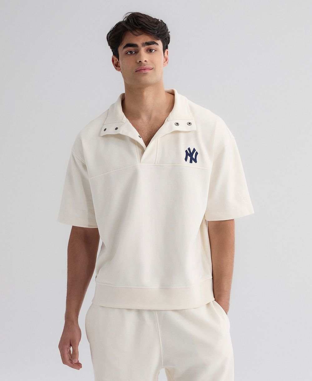 Fanatics Мужской свитшот-пуловер New York Yankees Iconic с коротким рукавом и воротником-стойкой