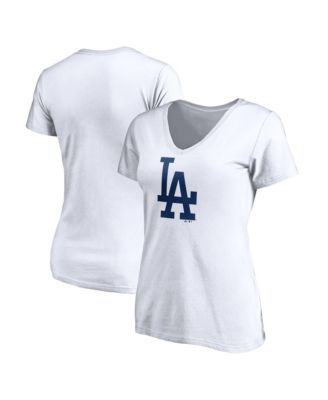 Logo Athletic Women's White Los Angeles Dodgers Logo Athletic V-Neck T-Shirt
